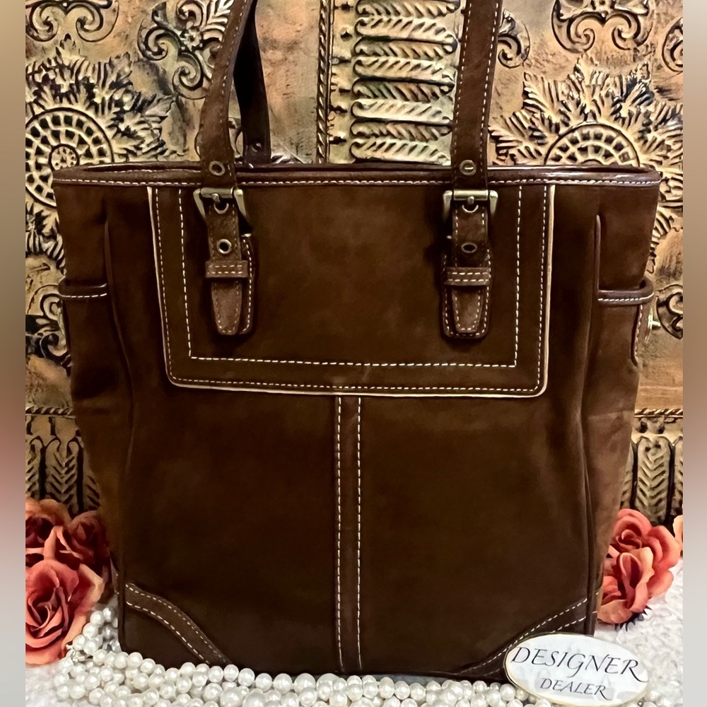 COACH Vintage Brown Suede Lunch Tote Bag 10410 NWT - Picture 4 of 13